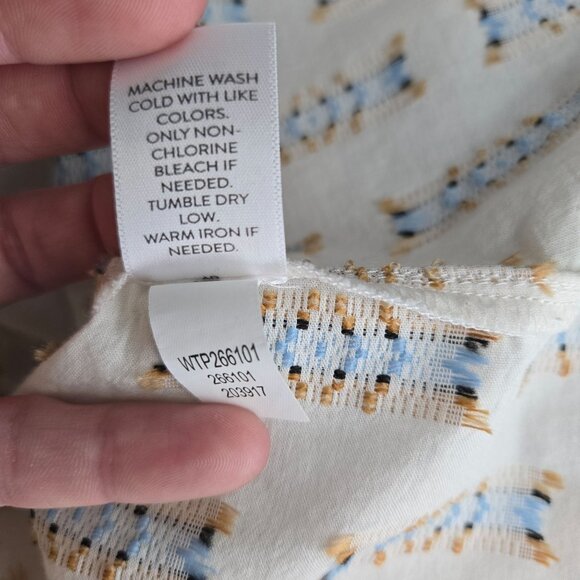 Pure jill J Jill womens size medium beige native embroidered boho button blouse - Picture 6 of 10